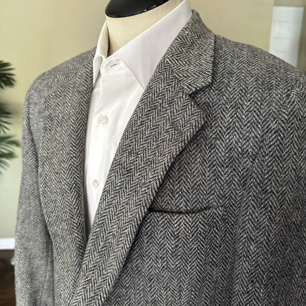 Lord & Taylor Harris Tweed Sport Coat 42R perfect 70 80 Vintage Herringbone